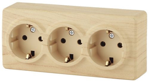 Розетка с заземлением накладная Эра Эксперт 3-м. сосна фото Розетка с заземлением накладная Эра Эксперт 3-м. сосна картинка